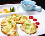 Hình bước làm 5 của món Pizza yến mạch tôm 🍕(Emmy 9m+)