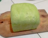 Foto langkah ke 5 dari resep Roti tawar pandan kukus tanpa mixer, tanpa ulen, tanpa telur.