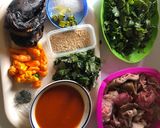A picture of step 3 of Oha soup.