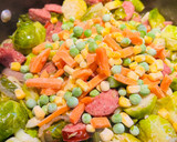A picture of step 4 of Brussel Sprouts with Kielbasa.