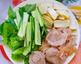 Hình bước làm 1 của món Bún mắm nêm bắp bò,đậu hủ,rau sống,dưa leo