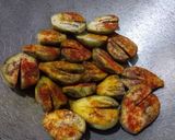 A picture of step 1 of Stir fry Baingan aloo.