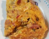 A picture of step 4 of Ham and Eggs with Capers.