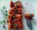 A picture of step 6 of Schezwan paneer tikka.
