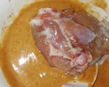 A picture of step 2 of Red chilli fried chicken thigh.