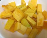 A picture of step 1 of Pumpkin coconut soup.