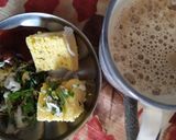 A picture of step 6 of Wow dhoklas made by my wifes Telugu friend.