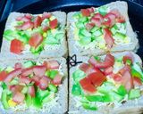 A picture of step 5 of Air fryer baked Szechwan brown bread pizzas.