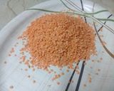 A picture of step 1 of Masoor ki daal with rice.