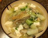 A picture of step 7 of Bok choy and silk tofu soup (with duck meat) 青菜豆腐鸭肉汤.
