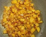 A picture of step 3 of Mushroom potato stir-fry in mustard paste.