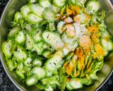 A picture of step 1 of Kaju Karela.
