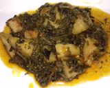 A picture of step 9 of Aloo Palak dry.