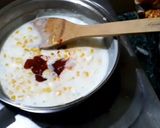A picture of step 5 of Italian panner ravioli with pink sauce.