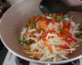 A picture of step 3 of Schezwan Masoor Dal.