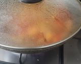 A picture of step 5 of Bhindi gosht.