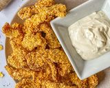 A picture of step 3 of Healthy Crunchy Turkey Fingers.