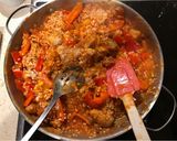 A picture of step 6 of Jambalaya.