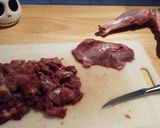 A picture of step 1 of Wild Hog en Salsa Roja (wild hog in red sauce).