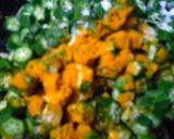 A picture of step 3 of Bhindi da pyaza.
