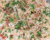 A picture of step 8 of Green Peas biryani.