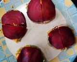 A picture of step 4 of Beet Sandwich bites.