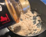 A picture of step 2 of Tofu scrambled on toast with sautéed mushrooms.
