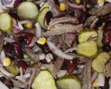 Pas rețetă Salată de fasole roșie cu carne de vită 1 fotografie