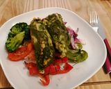 Pesztós csirke szivárvány körettel🌈 recept fázis 3 fotója