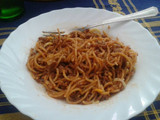Pasta con carne picada o chorizo en la multicooker 12 en 1 Moulinex