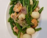 Foto langkah ke 4 dari resep Tumis Buncis Udang Telur Puyuh.