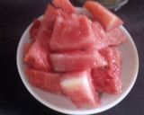 A picture of step 1 of Watermelon cooler.