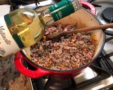 A picture of step 3 of Bolognese sauce - ragù.