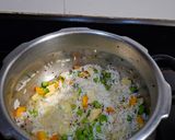 A picture of step 2 of Rice Pulao with Tomato soup.