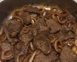 A picture of step 8 of Pinoy Bistek  (beefsteak) Recipe.