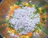 A picture of step 2 of Corn Spinach Besan Tikki.