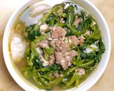 Hình bước làm 1 của món Canh cua-khoai sọ-rau muống