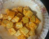 A picture of step 1 of Hadrabadi paneer.