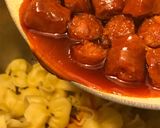 Foto del paso 4 de la receta: Pasta de paquetitos de champiñón y trufa, con txistorra a la sidra