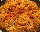 Foto del paso 4 de la receta: Espaguetis de verduras con carne a la barbacoa