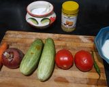 A picture of step 1 of Vegetables tadka raita.