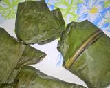 A picture of step 4 of Oal Paturi (Elephant Yam steam cooked in Banana Leaf - Bengali style).