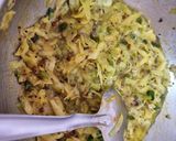 A picture of step 2 of Cabbage sambharo (stir fry).