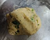 A picture of step 3 of Soya Square parantha.