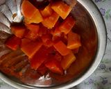 A picture of step 1 of Papaya lemon salad 🥗.