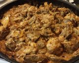 Karfiolos- gombás csirkemáj recept fázis 6 fotója