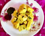 A picture of step 7 of Gujarati Khatta Dhokla.