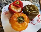 Foto del paso 3 de la receta: Pimientos tricolor rellenos de tortilla de patata al horno