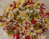 Foto del paso 6 de la receta: Pimientos rellenos de arroz tres delicias con caqui y berenjenas al vapor con hierbas provenzales