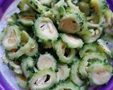 A picture of step 2 of Bitter Melon subji.